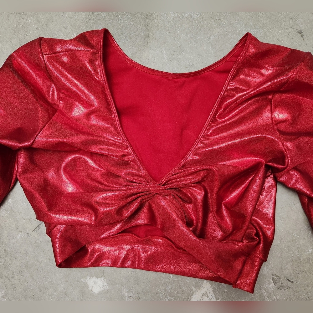 Elegant Sparkly L. Rose Designs Red Women's Bellydance Costume Set - Picture 3 of 13